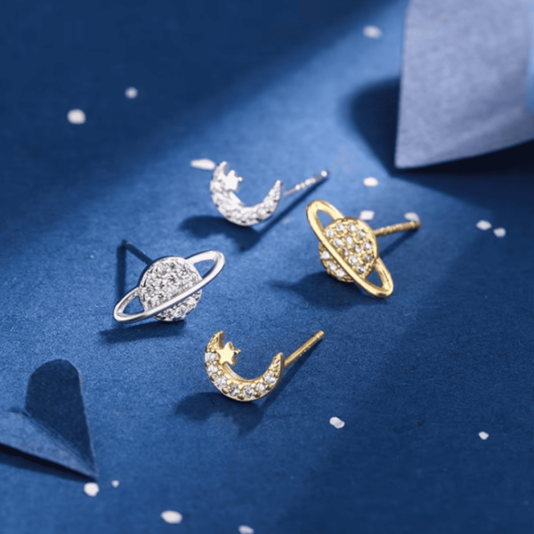 Сережки «Планета і Місяць»